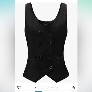 Black womans uniform vest, catering, bartender